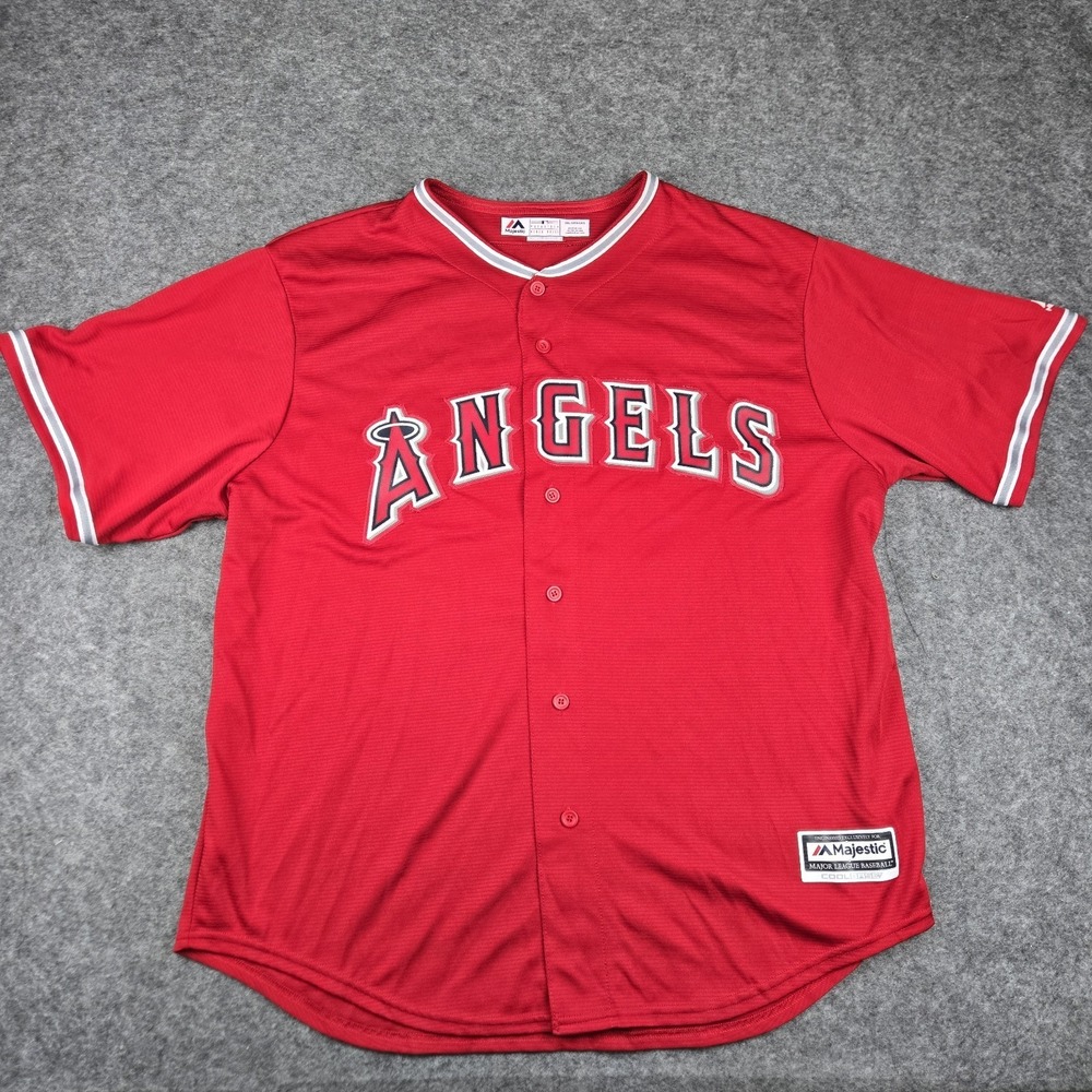 Anaheim Angels Mike Trout #27 Majestic Adult Large Jersey Cool Base Red XXL - Picture 1 of 11